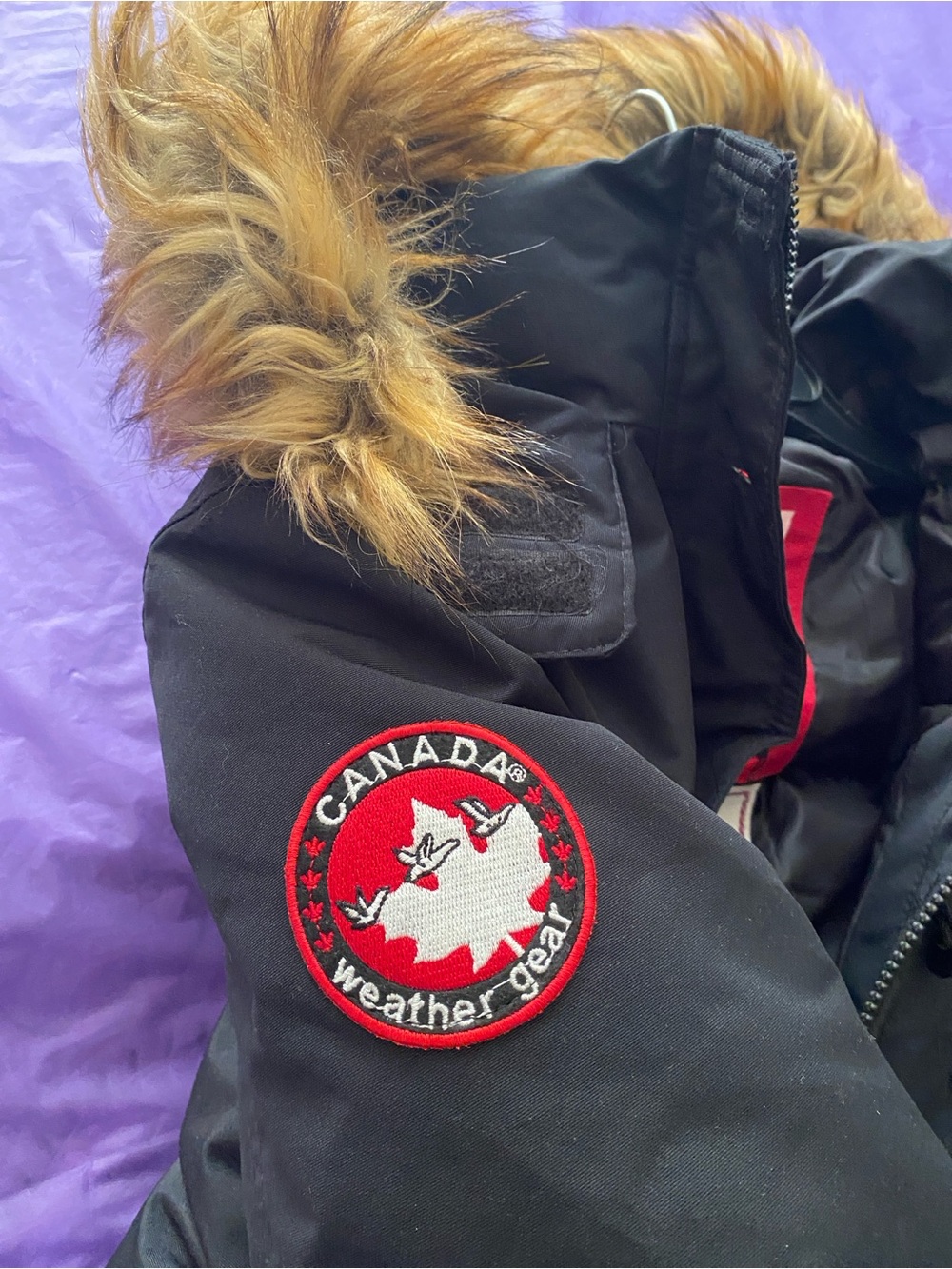 CANADA weather gear Black Parka with Faux Fur Hood
